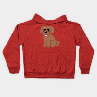 Simple Red Poodle - Pink Kids Hoodie